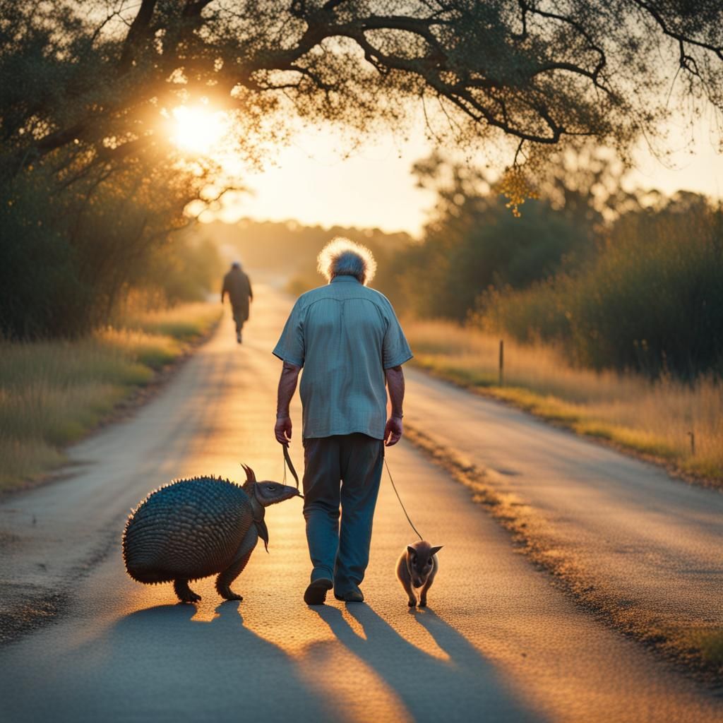 Man and Armadillo in Texas, Carne Griffiths Style