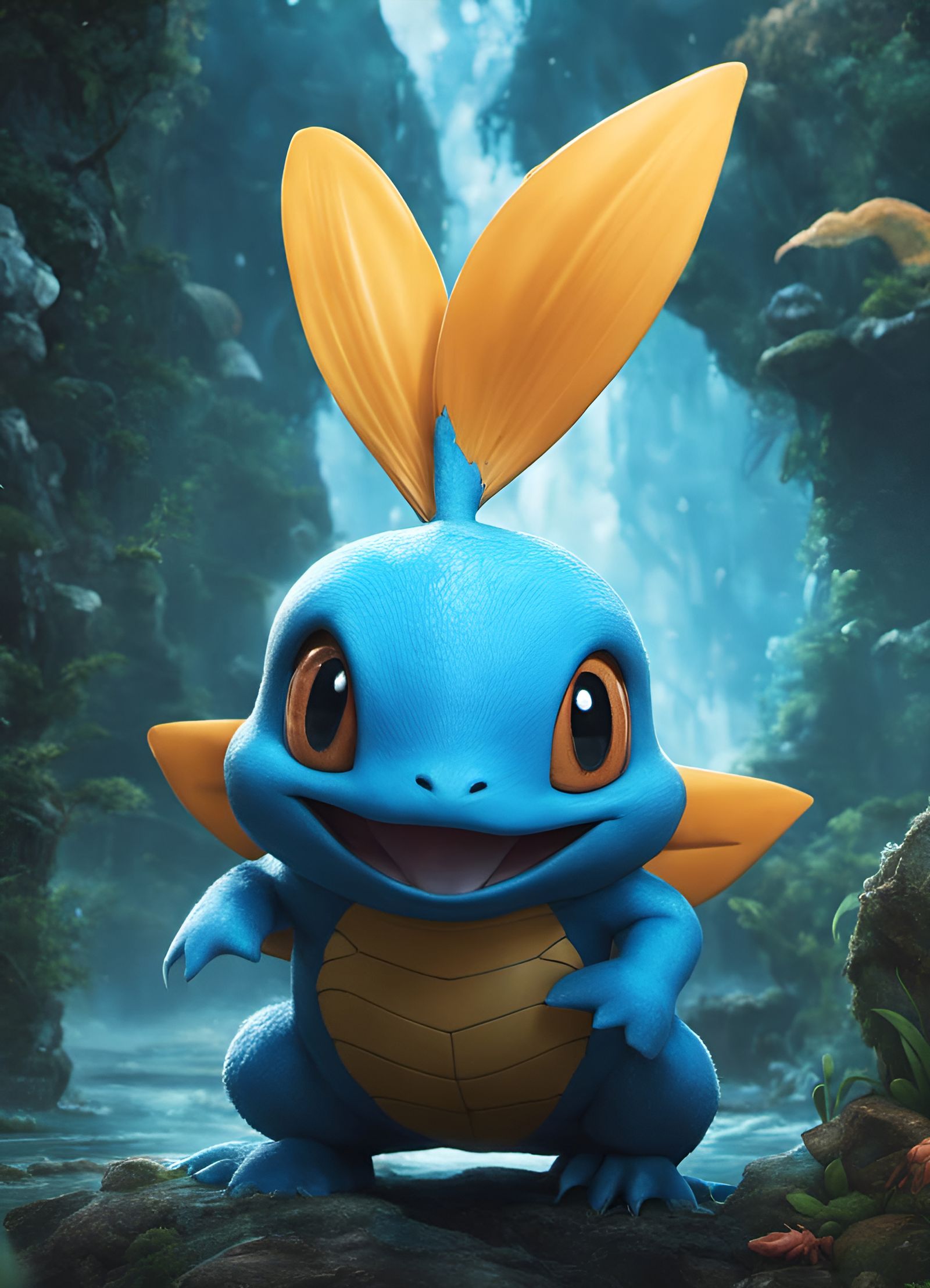 Epic Mudkip Monster Concept Art in 8k Resolution