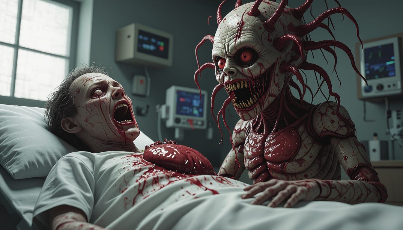 Parasitic Doll Surgeon in Dark Fantasy Style