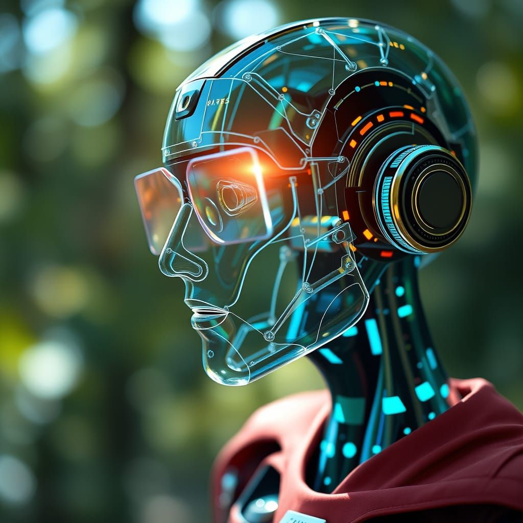 Holographic AI Image with Bokeh Effect