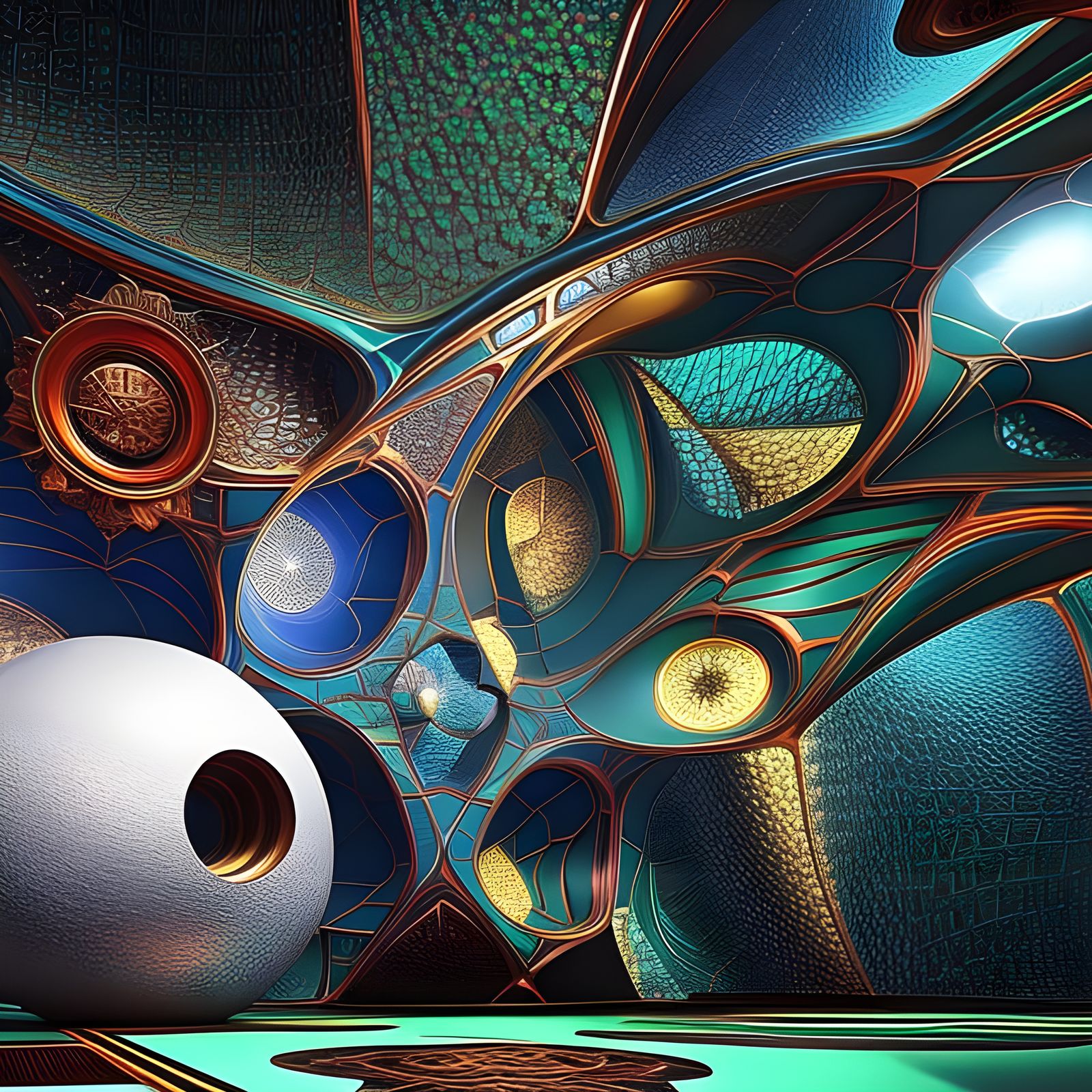 Polychromatic Geometric Abstract Art in 8k