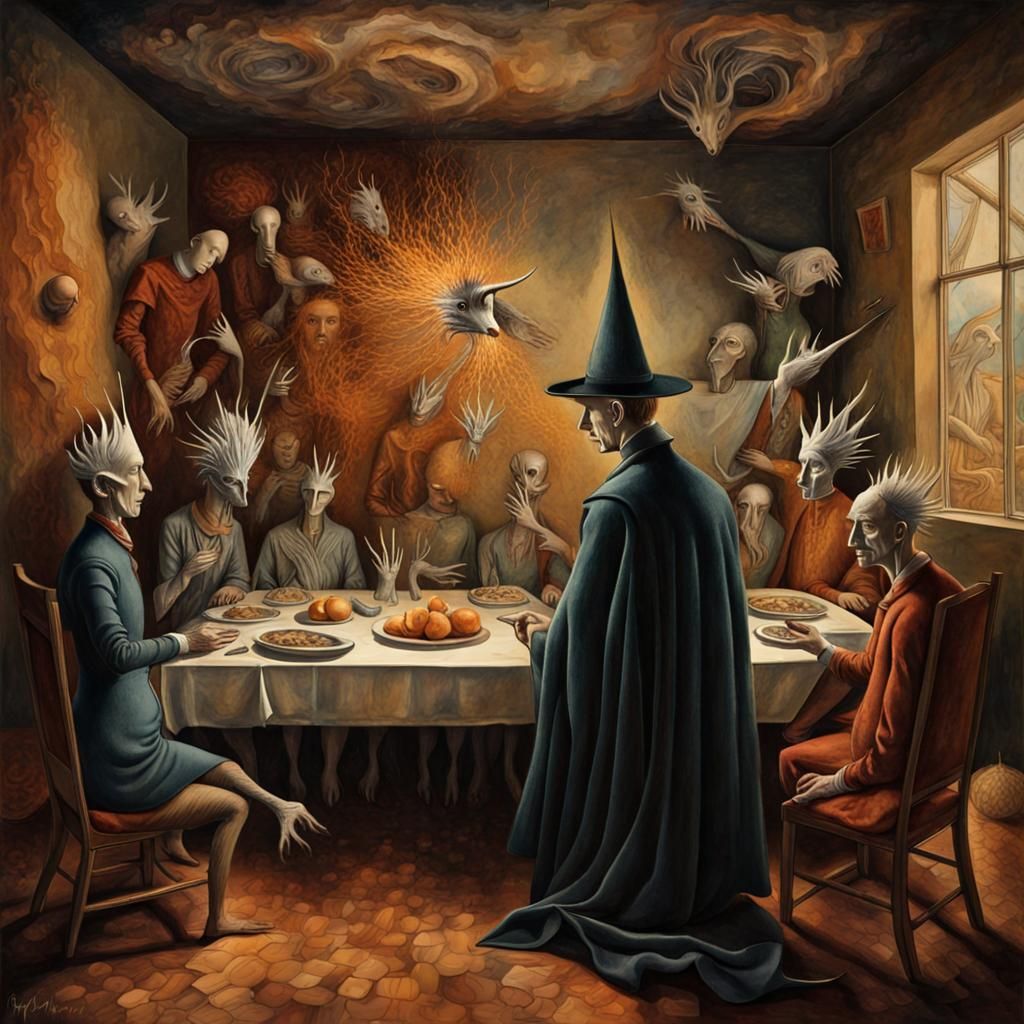 Surreal Dream in Deep Color Watercolor