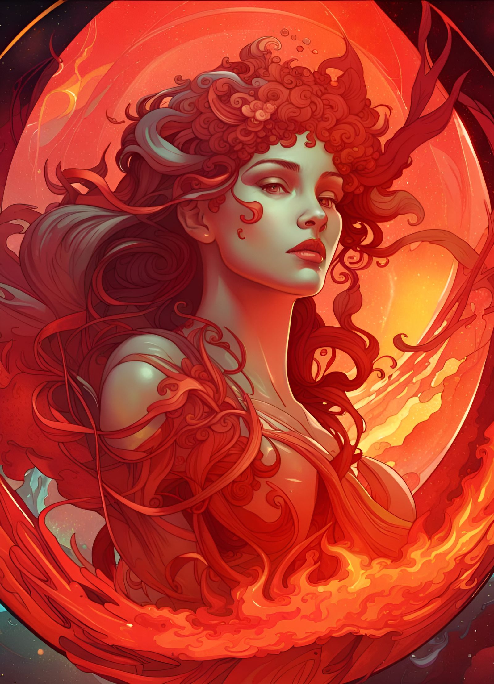 Mercury as Art Nouveau Concept Art