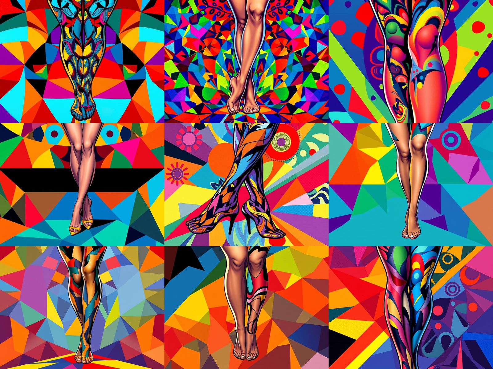 Geometric Female Form in Kandinsky Comic Style