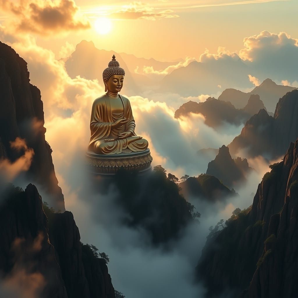 Buddha in the mist