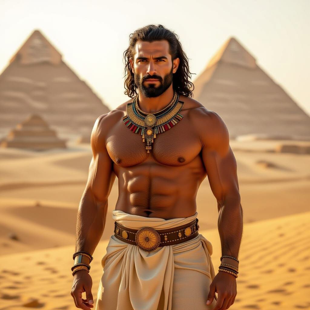 Egyptian Man in Golden Sunlight: Photojournalistic Style