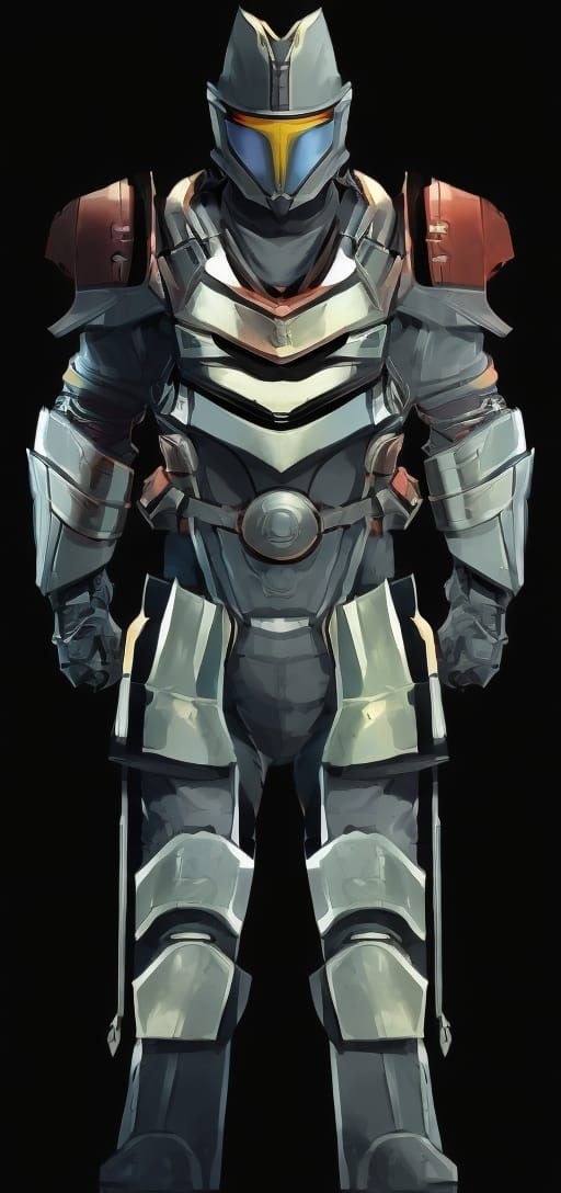 Futuristic Powered Armor Soldier in Watercolor Style