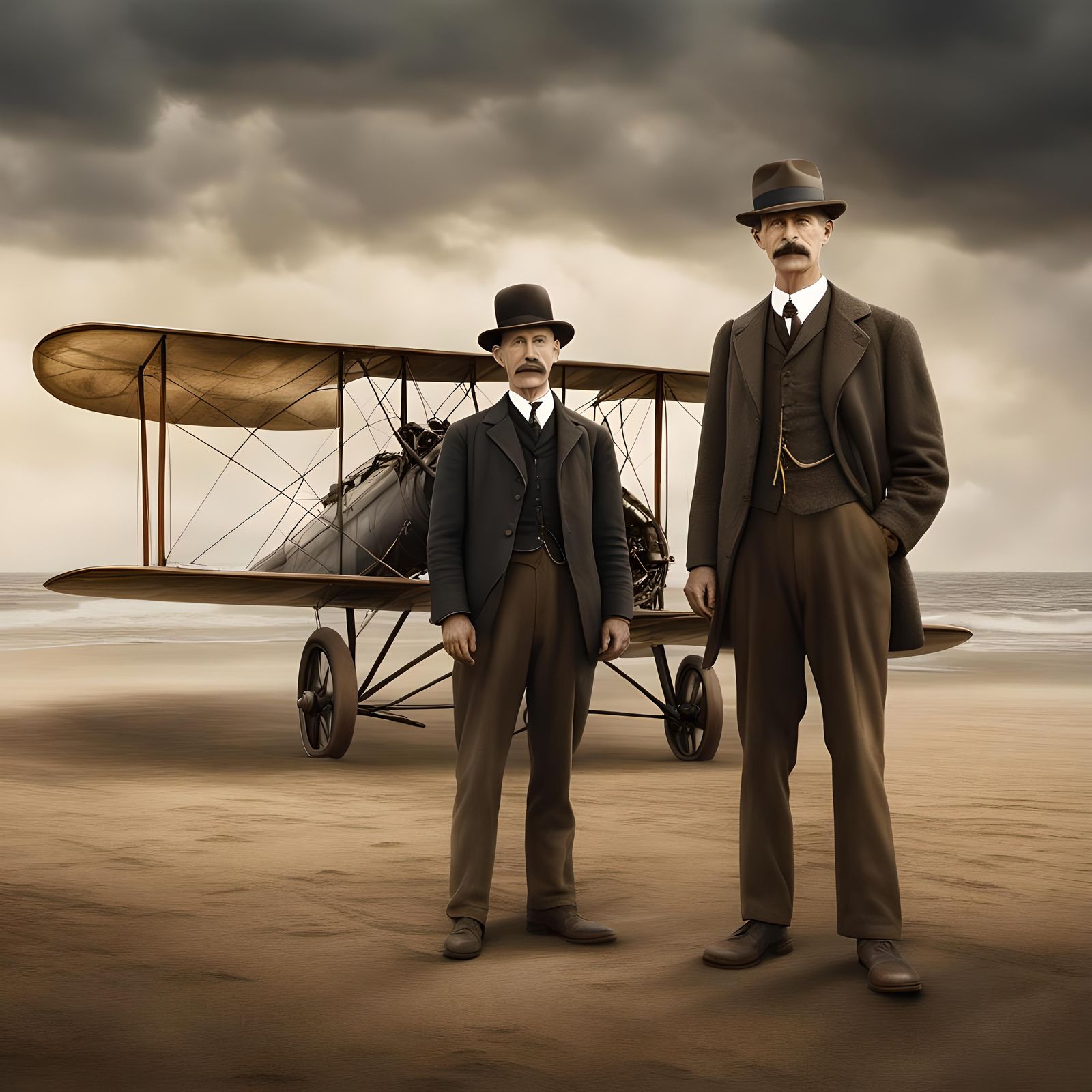 Wilbur and Orville Wright, Fathers of Aviation, 1903. Kill D...