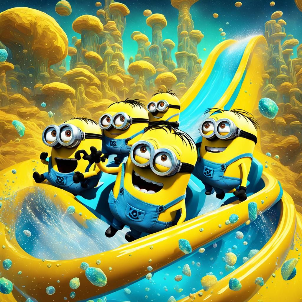 Minions on a Waterslide: Holographic Astral Illustration