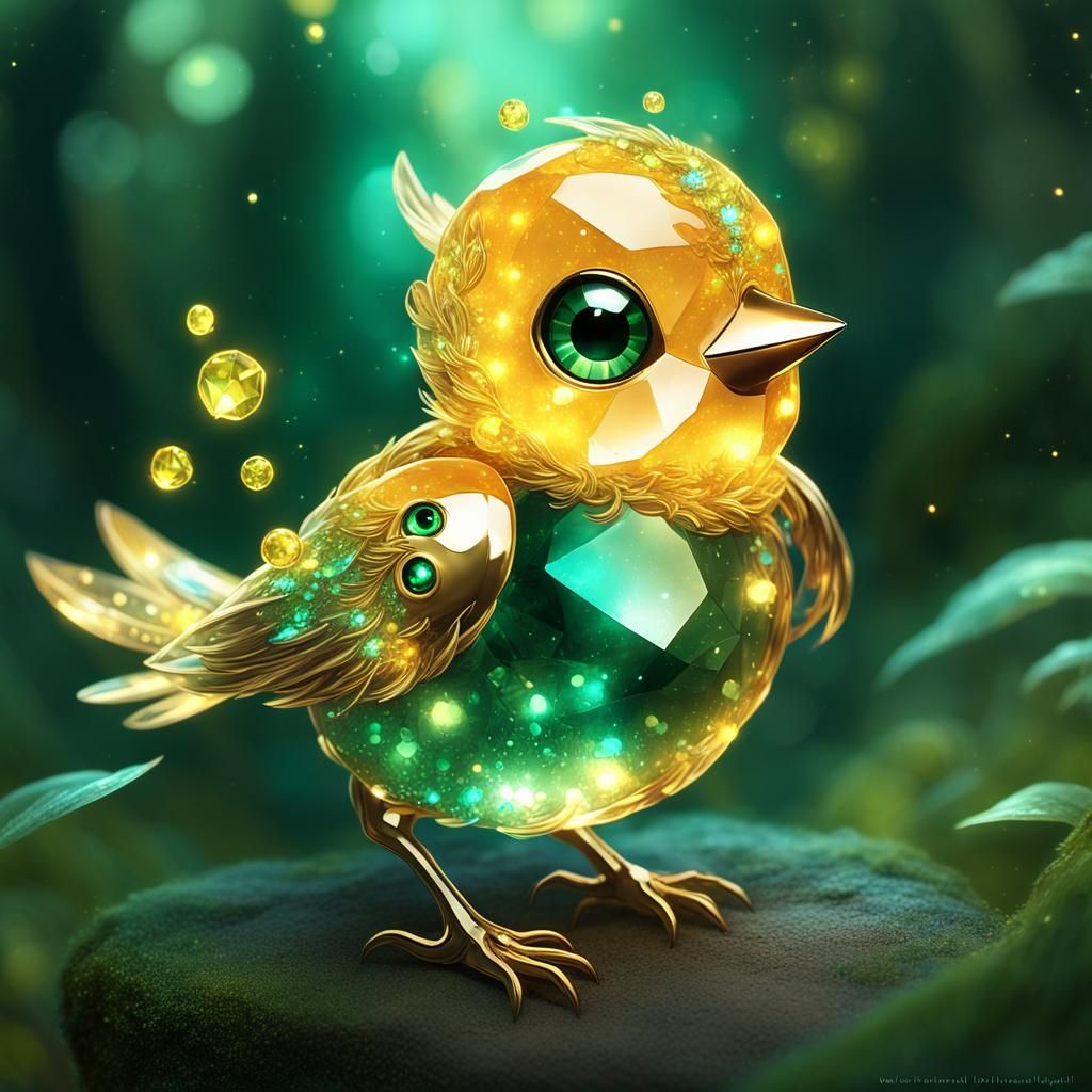 Gemstone Glitterbird in Enchanted Garden