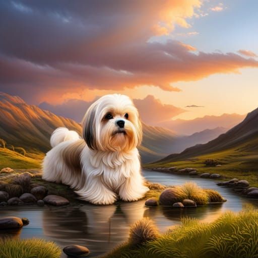 Majestic Lhasa Apso Portrait