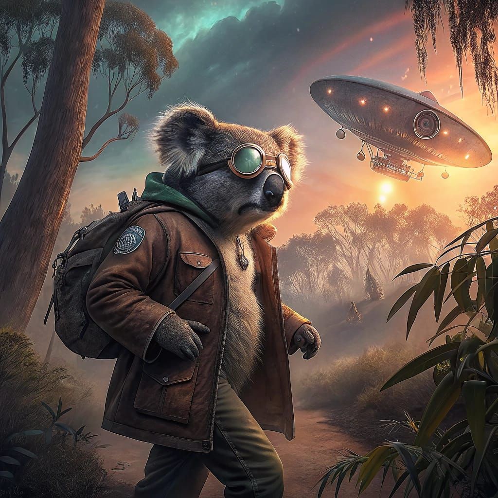 Heroic Koala Rescues Woolly Mammoth from Alien Abduction in...