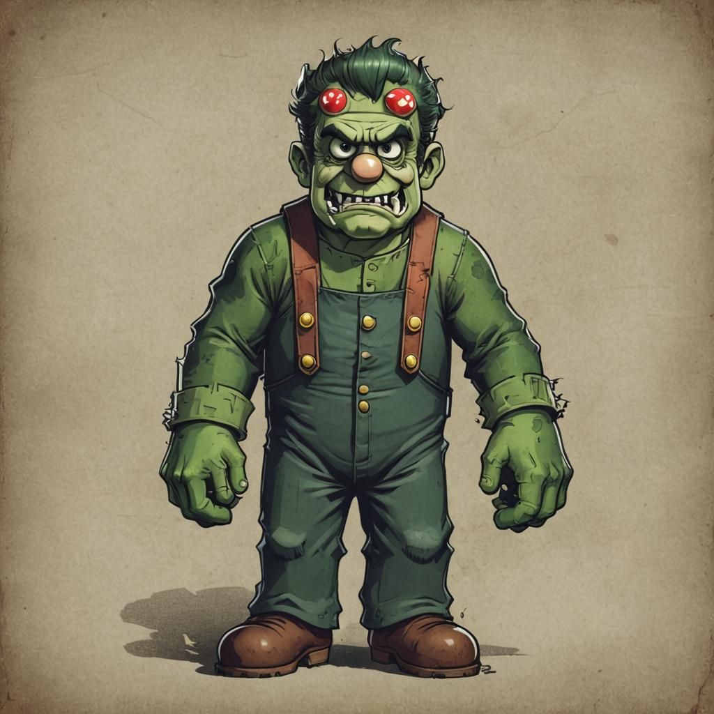 Frankenstein's Monster Cosplays as Super Mario