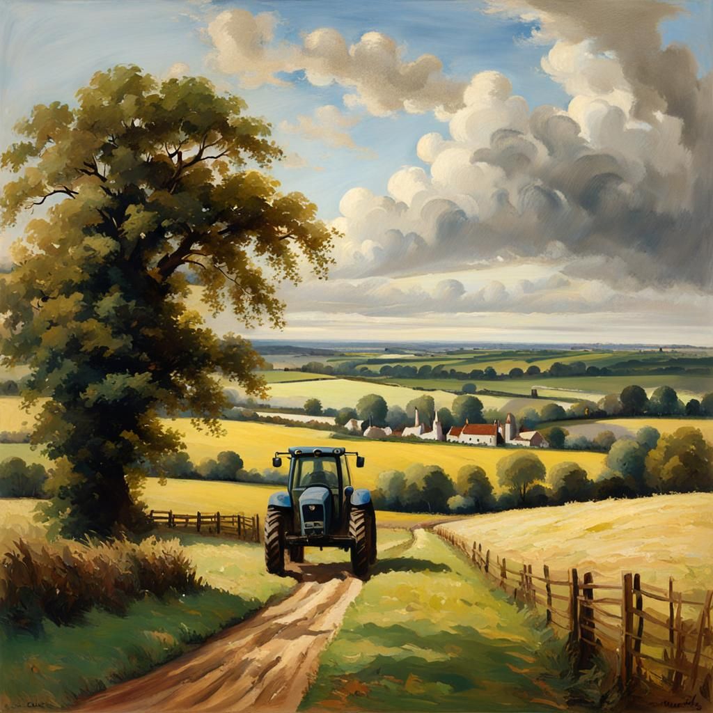 English Countryside Scene in Classic Style