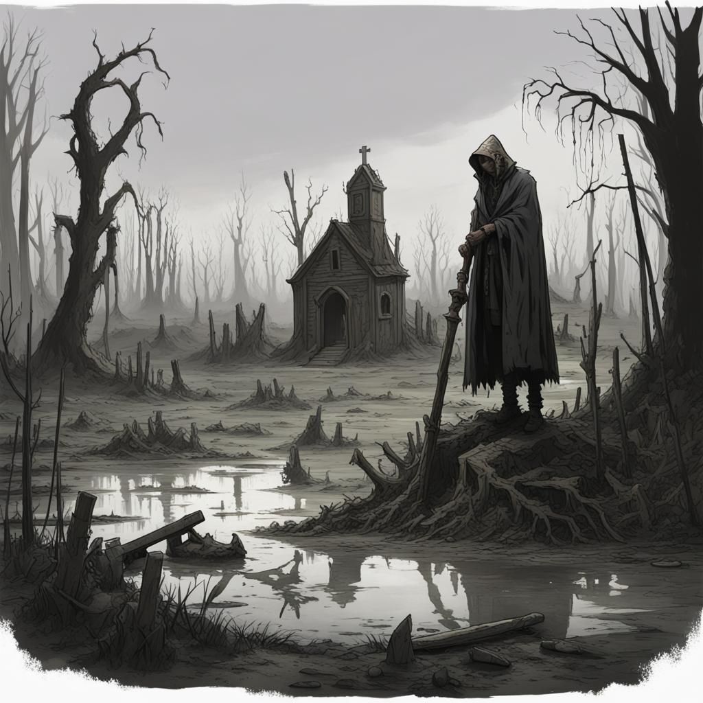 Ominous Grave Digger in Ruined Swamp Town