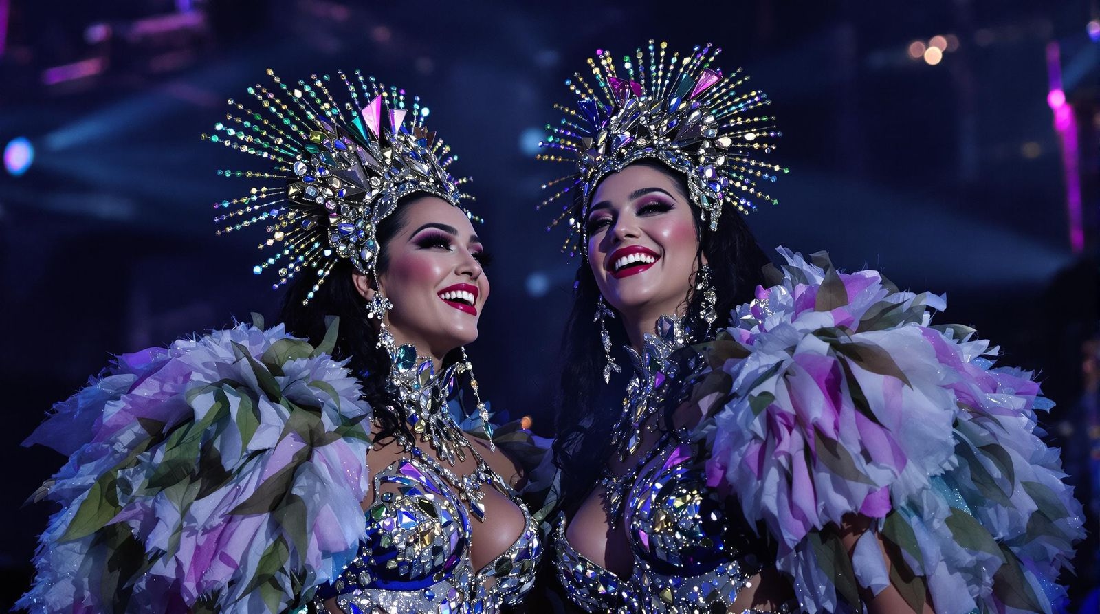 Dua Lipa Twins Shine on Stage in Vibrant Costumes