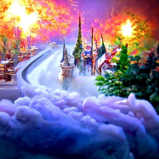 Surreal Shooting Star Tiger Car in Ethereal Style