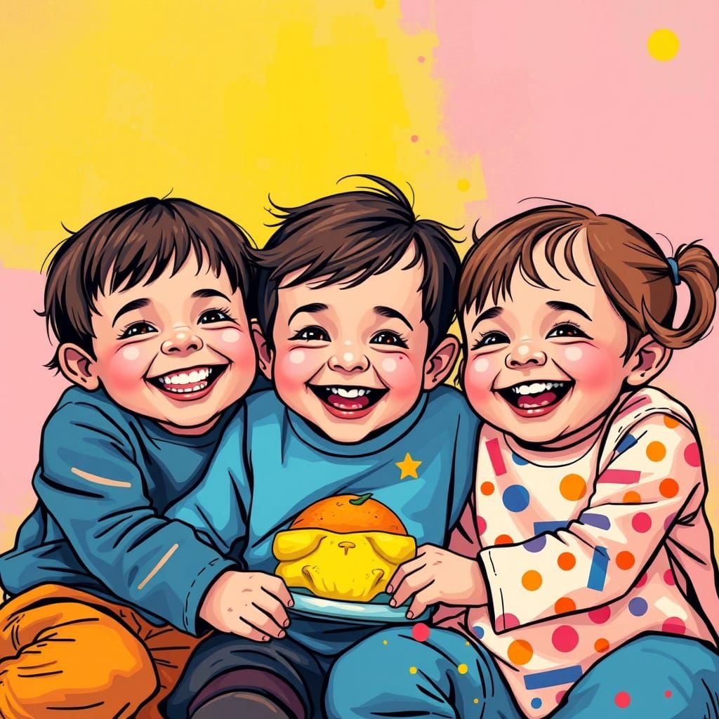 Joyful Children in Vibrant Whimsy