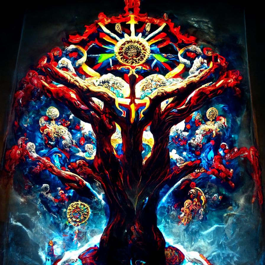 Psychedelic Tree of Life: Fantasy Art