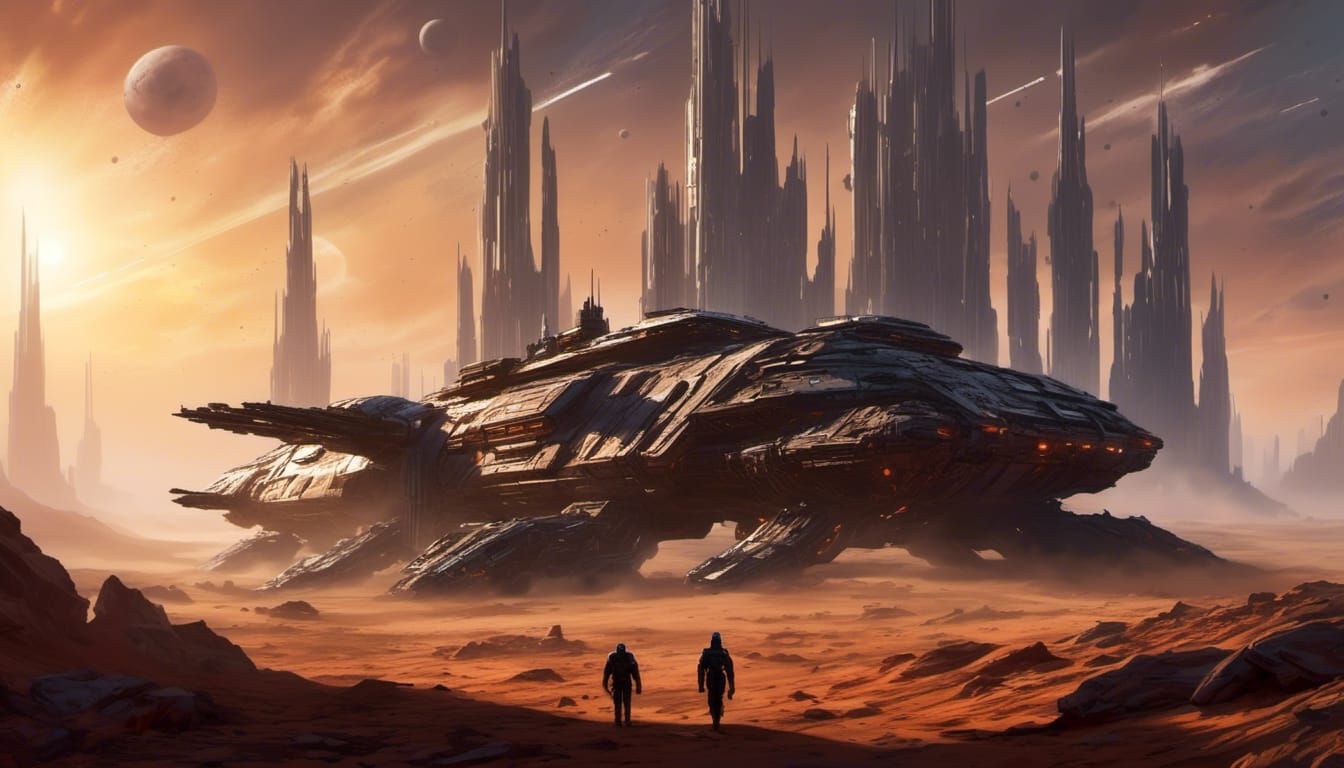 Imposing Space Fortress on Barren Planet