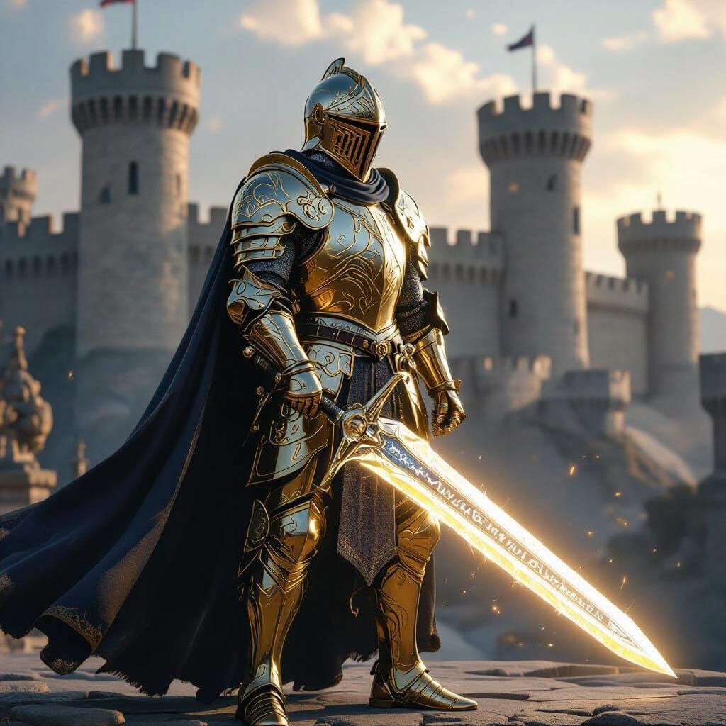 Knight with Magic Sword at Royal Fortress
