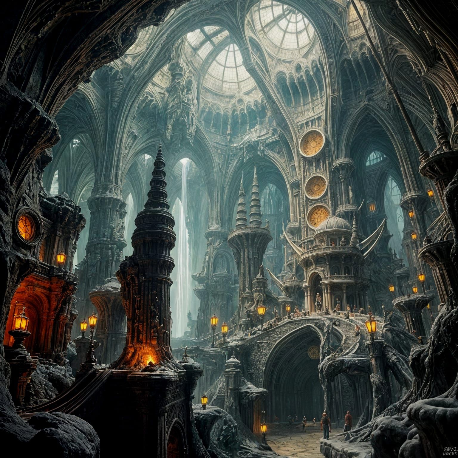 Fantasy Cathedral Radiates Vibrant Magic