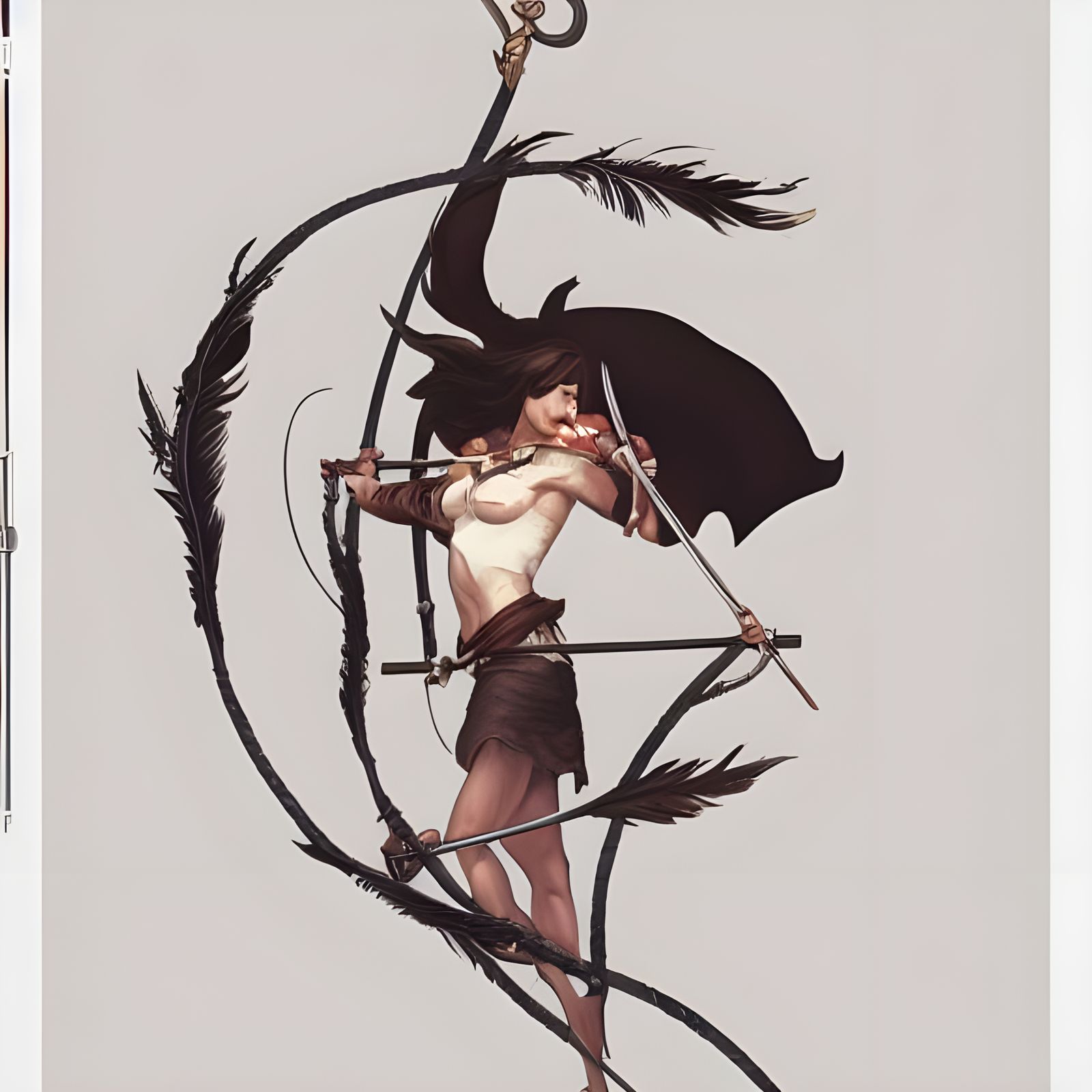 Archer at Sunset: Fantasy Art on the Shore