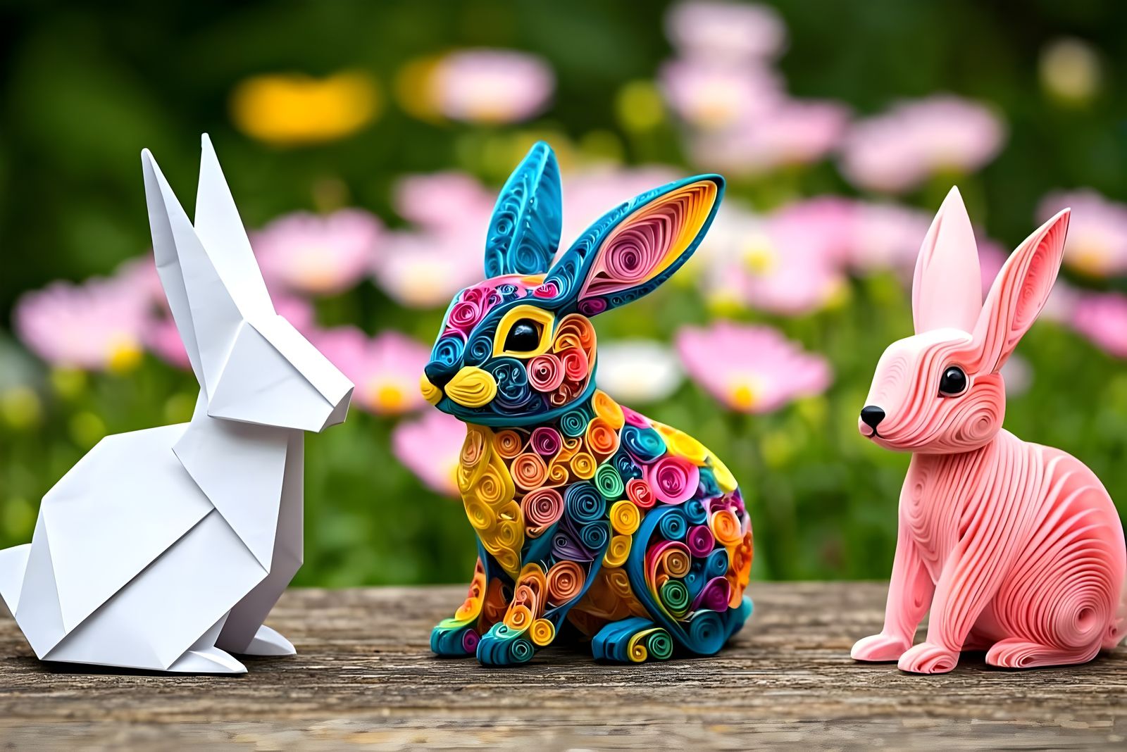Paper Rabbits: Origami, Kirigami, and Quilling Art