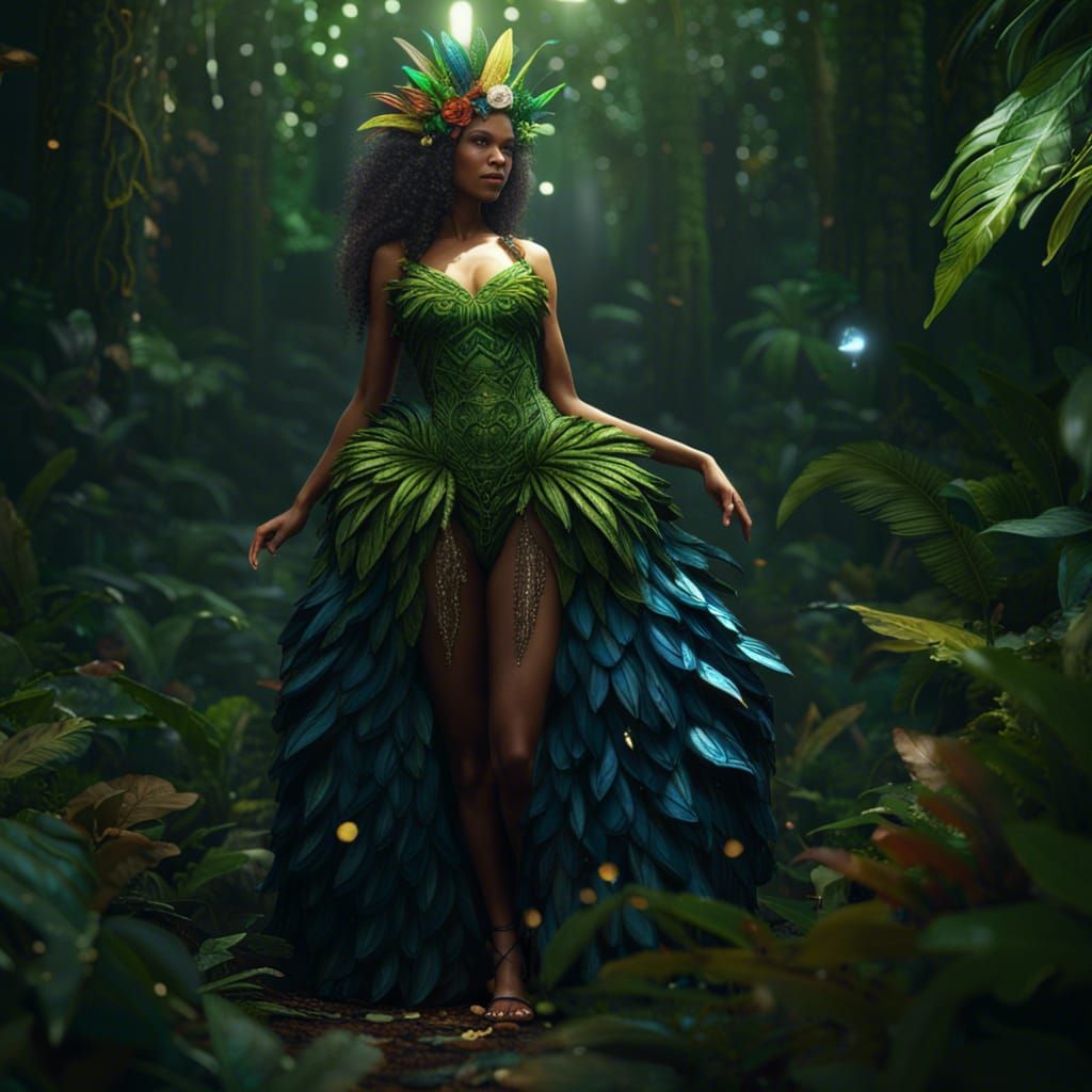 Glittering Jungle Dress Ball: Detailed Matte Painting