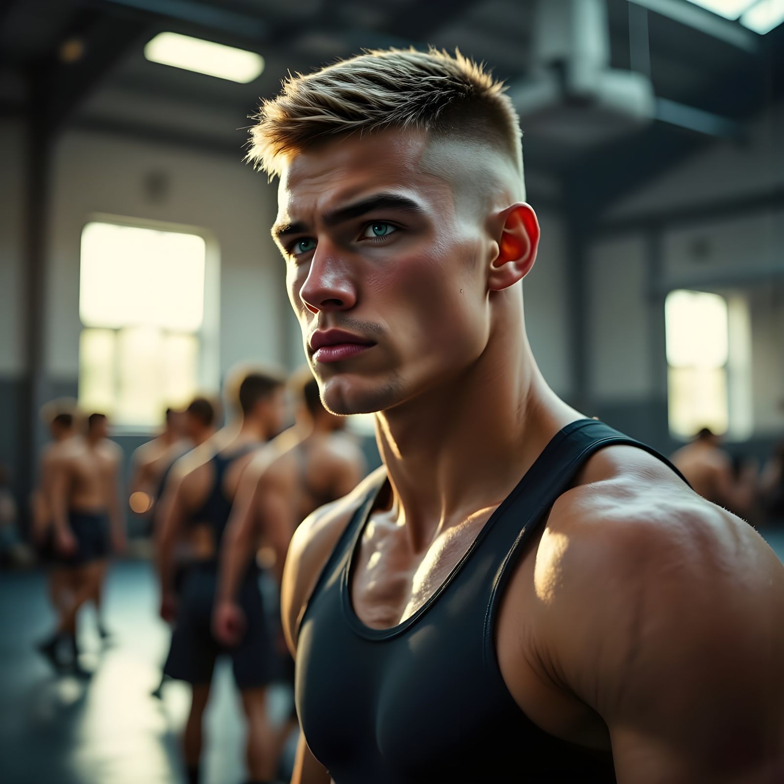 Intense Wrestling Athlete in Focus