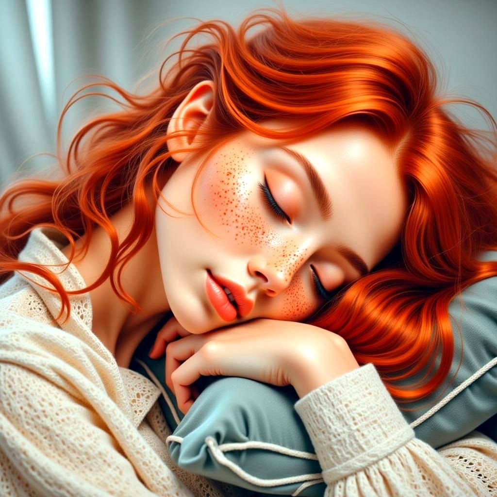 Hyperrealistic Portrait of a Beautiful Woman with Vibrant Re...