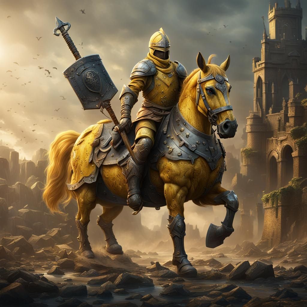 Armored Horse-Human Hybrid Wielding Sword