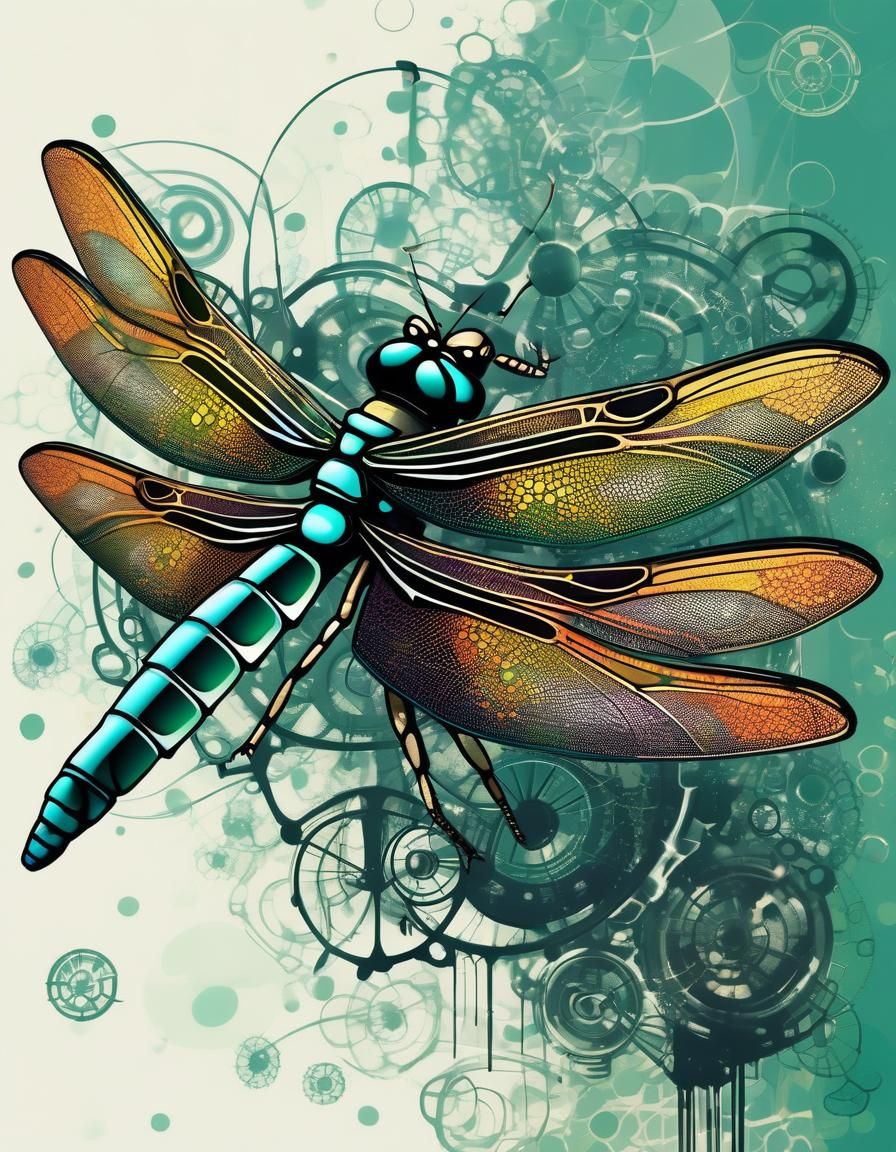 Biopunk Dragonfly: A Fusion of Biology and Tech