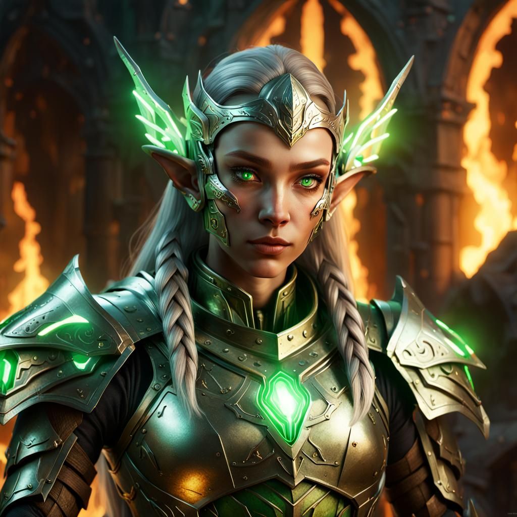 Elf-Warforged Hybrid in Elven Forge: Hyperrealistic Concept ...