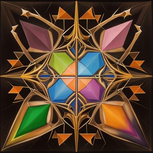 Geometric Portrait of a Woman in Bold Colors