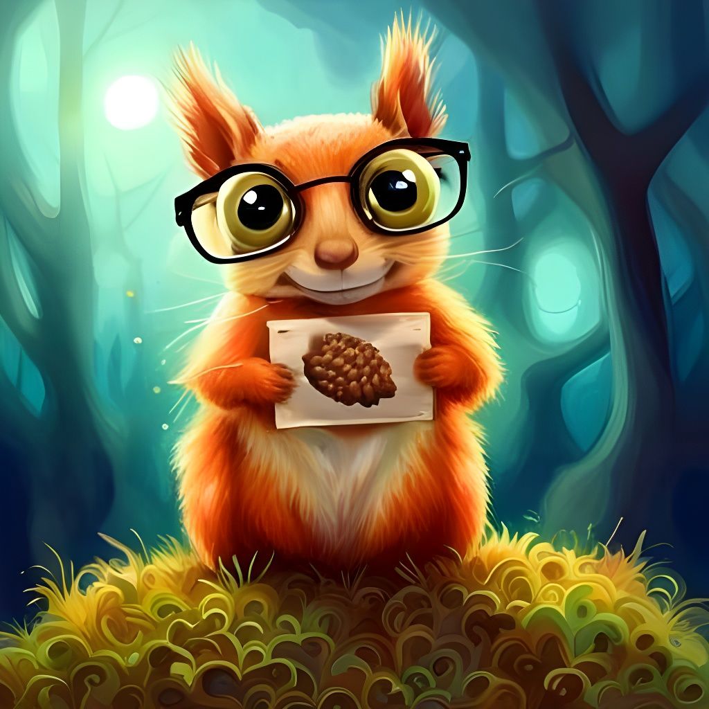 professor squirrel asking for a nut