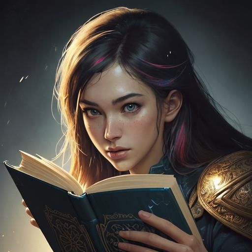 Hyperrealistic Books Reading Art with Splash Effects