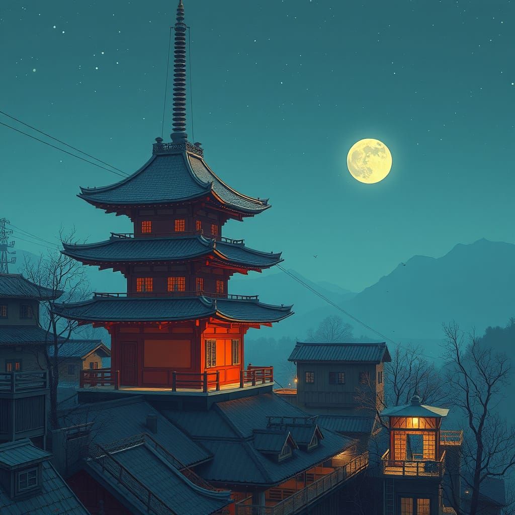 Dreamlike Landscape in Digital Art Style