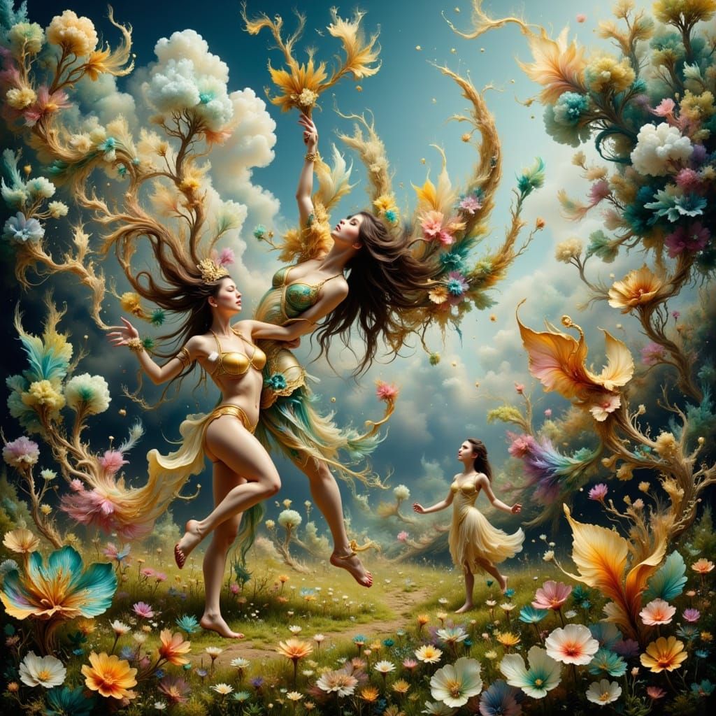 Giant in Victorian Era Attire Doing Cartwheels