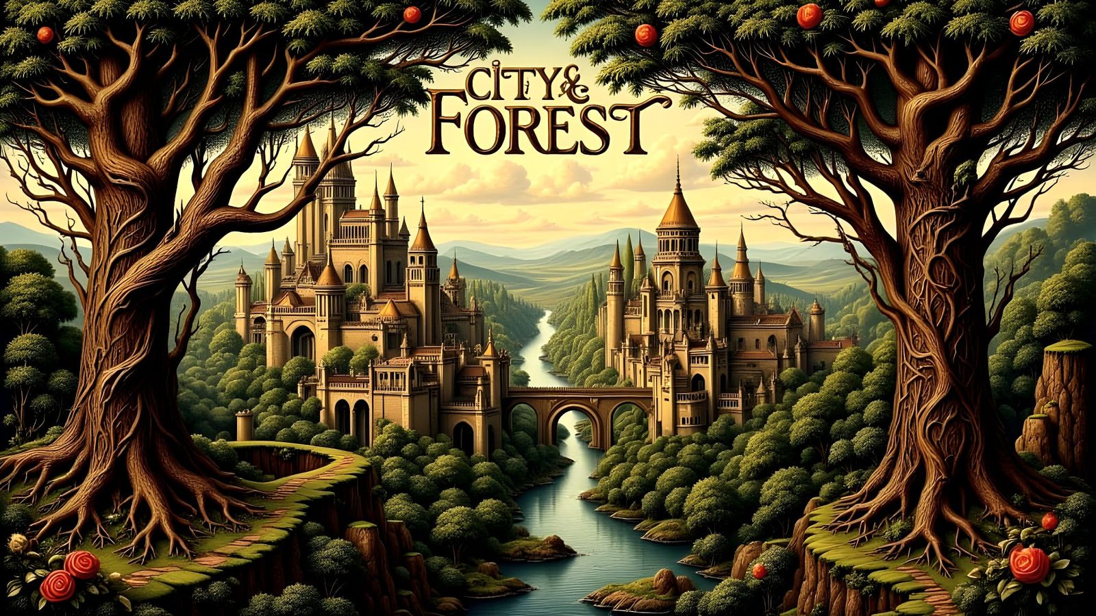 Ancient Tapestry Depicts City and Forest