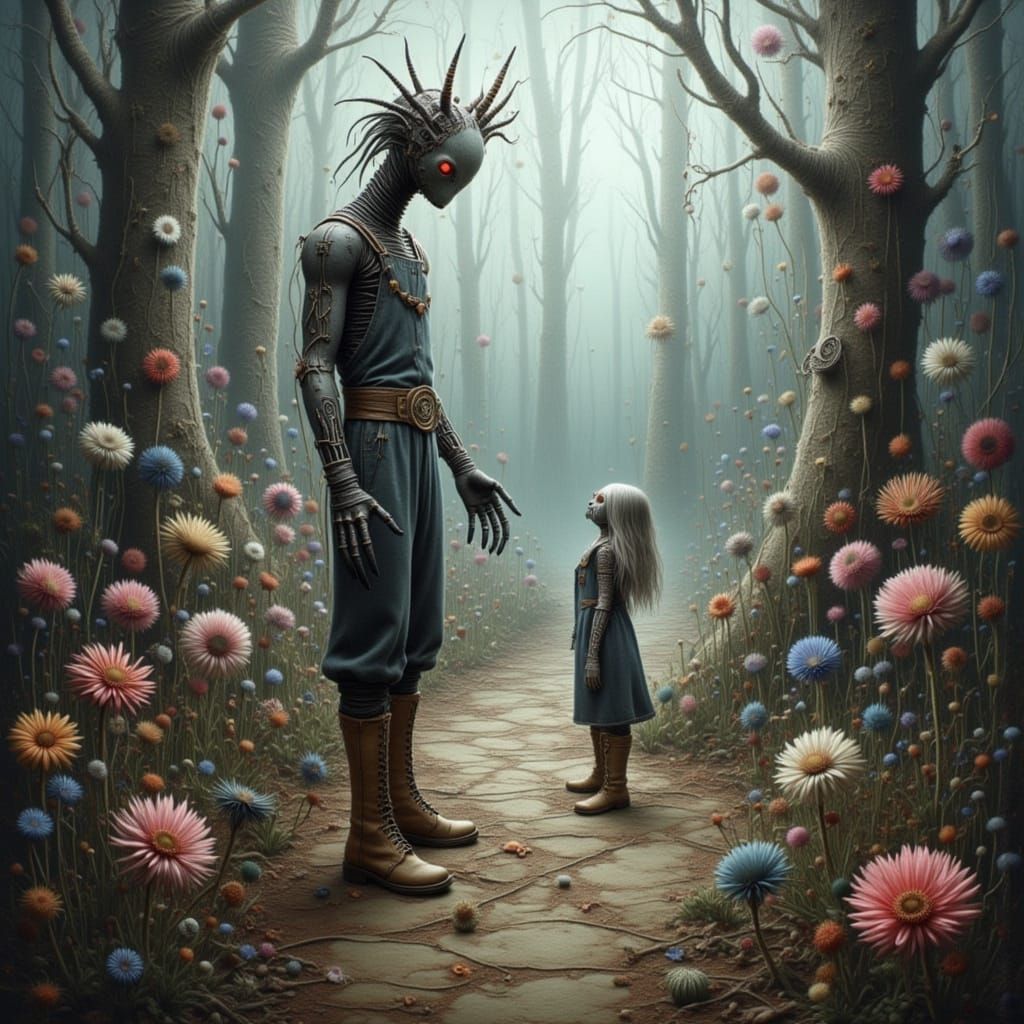 Cyberpunk Cityscape Under Dark Skies