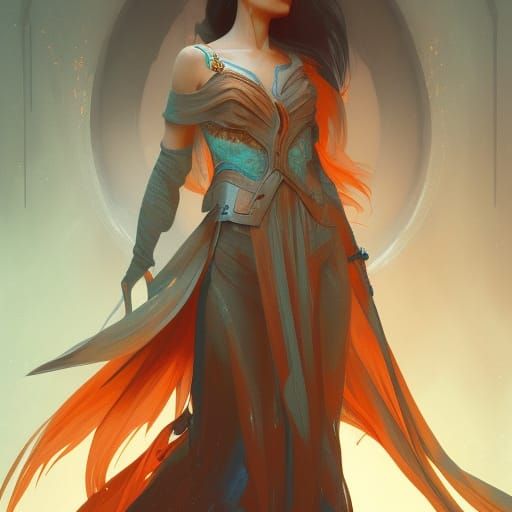 Arwen Undómiel Concept Art in Art Nouveau Style