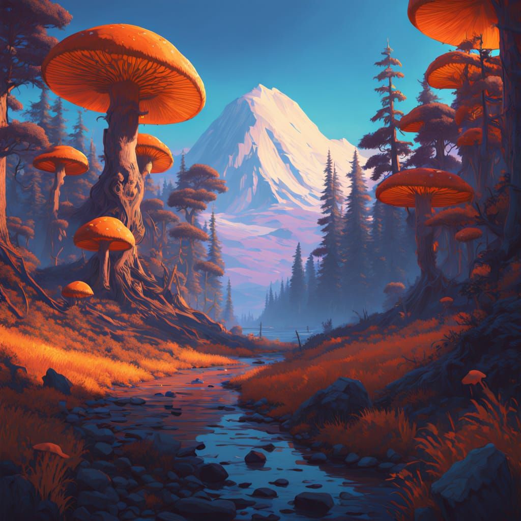 Mystical Landscape in Vibrant Colors