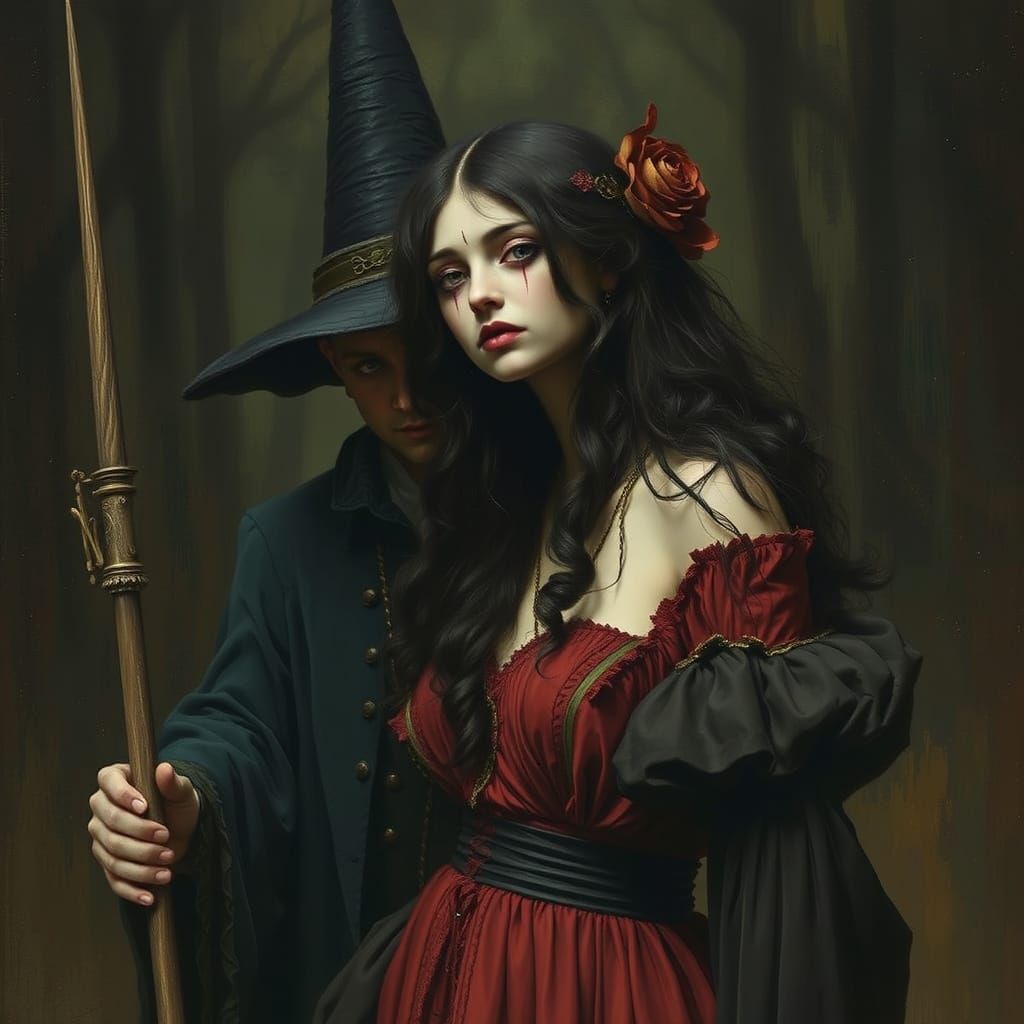 Wednesday Addams in Gothic Gypsy Horror Art