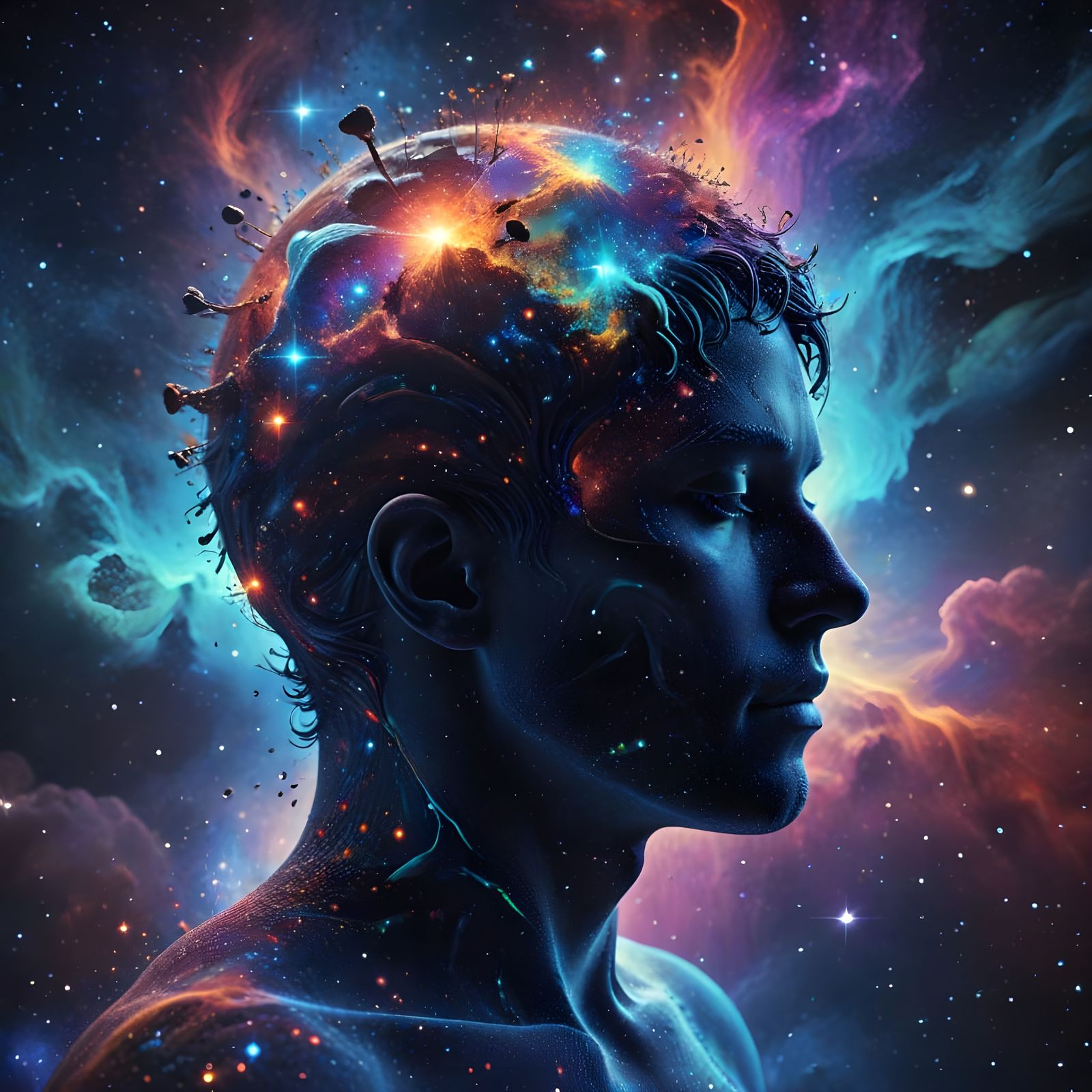 Universe Inside Head Silhouette