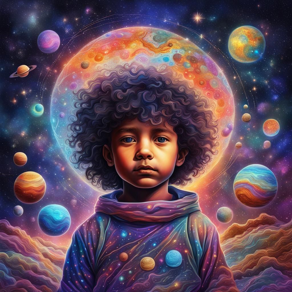 Holographic Cosmic Child by Pablo Amaringo