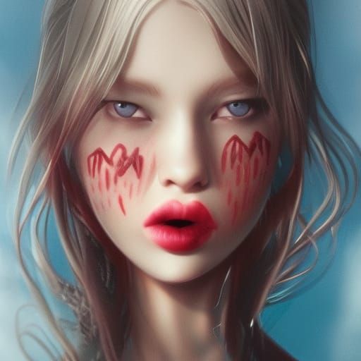 puckered lips; brat hate love