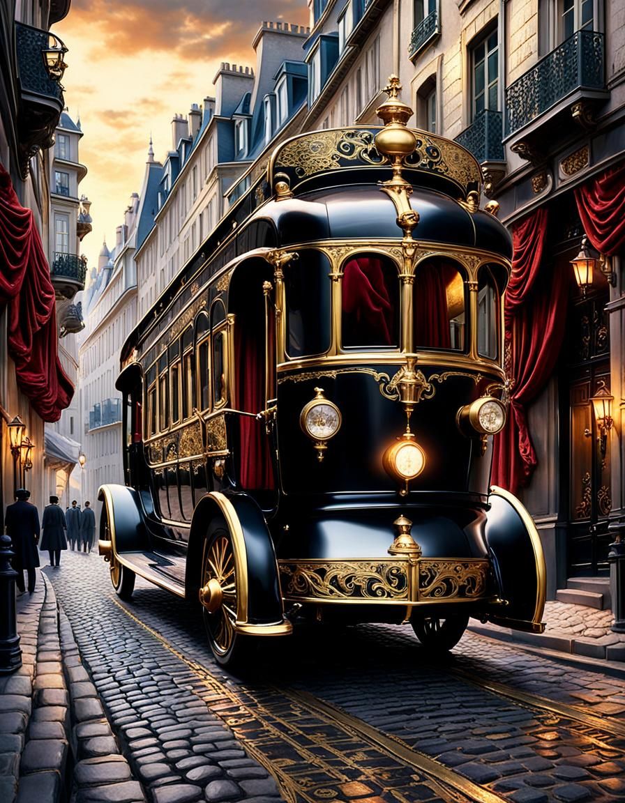 Opulent Coach Travels Through 19th Century Paris