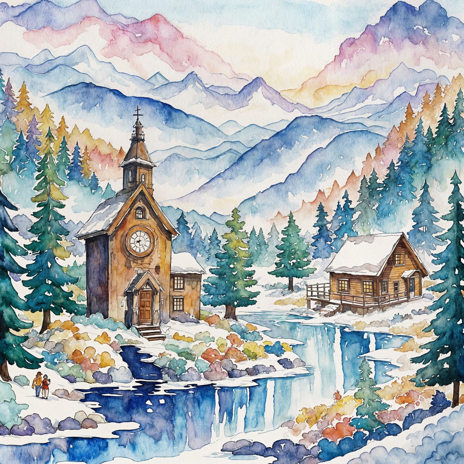 Old Kayak by Clock Tower in Mountain Forest