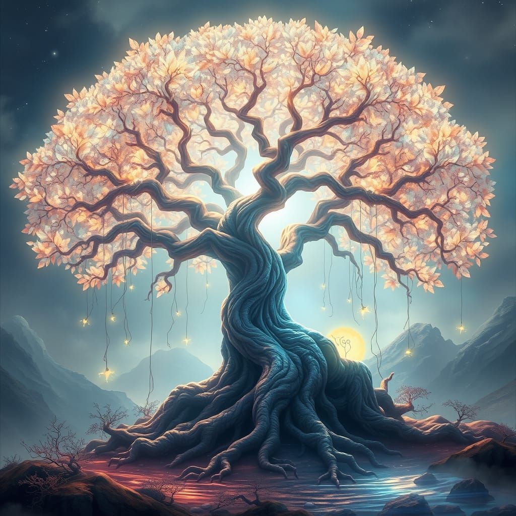 Ethereal Tree in Radiant Aura